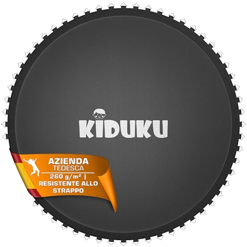 KIDUKU® Trampolin Sprungtuch Ø 244 305 366 427 cm | Sprungmatte 48-96 Ösen | Ersatz Trampolinsprungtuch UV-Beständig & Wetterfest | Zubehör Ersatzmatte Garten-Trampolin | 260g/m² PP, 8-fach vernäht