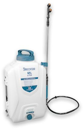 Bricoferr Pulverizador de Mochila de 12L con batería de Litio