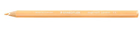Staedtler 158-43 ergo soft jumbo Farbstift, jumbo-Format, ergonomische Dreikantform, rutschfeste Soft-Oberfläche, 12 Stück im Kartonetui, pfirsich