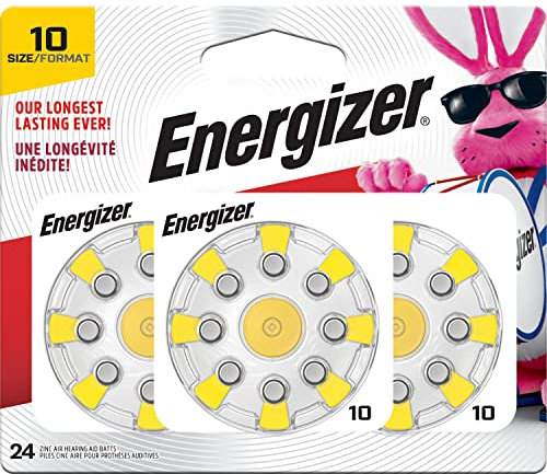 Energizer Hearing Aid EZ Lock Turn & 10 (24 Pack)-Zinc-Air Batteries (Button/Coin V 1.4 Metal)