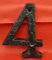 3 HEAVY BLACK ANTIQUE IRON NO:4 HOUSE DOOR NUMBER NUMERALS NUMBERS