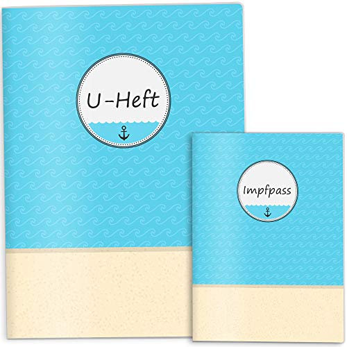 OLGS U-Heft und Impfpasshüllen Set Auf Hoher See | Untersuchungsheft Hülle & Impfpasshülle personalisierbar mit Namen und Geburtsdatum (U-Heft Set ohne Personalisierung, ohne Motiv)