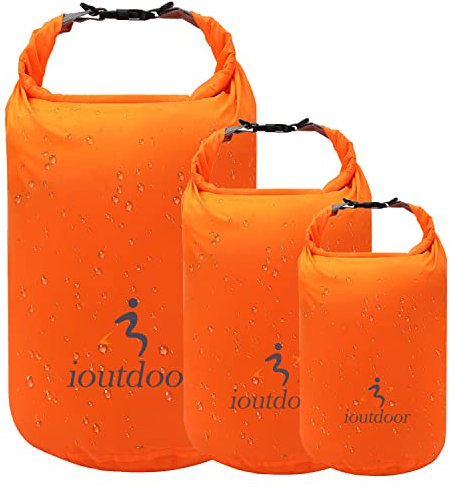 ioutdoor Dry Bag 2L + 5L + 10L Set, wasserdichte Tasche Ultra-Light, Abriebfest, Reißfest, Wasserdichter Beutel, Wasserdichter Packsack für Kajakfahren Schwimmen Fishing Camping, Wandern