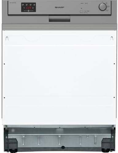 Sharp QW-HX12S47ES-DE Geschirrspüler Teilintegriert / 60 cm/E / 13 Maßgedecke / 3 Programme mit 50 min. Kurzprogramm/Edelstahl