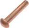 AERZETIX - Juego de 20 remaches de cobre Ø4x20mm con cabeza semiredonda - remache con cabeza abombada - remache sólido/remache de golpe - DIN 660 - C48034