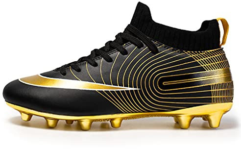 LucaSng Fußballschuhe Herren High Top Spike Cleats Athletics Spikes Fußballschuhe Kinder Trainingsschuhe Professionelle Turnschuhe Outdoor Sport Fußball Stiefel Wettkampf (Hoch Stil 2, EU35)