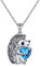 Flyow Parure de bijoux hérisson en argent sterling 925 avec collier et boucles d'oreilles pour femme et fille - Cadeau animal mignon, 18 Zoll Kettenlänge, Argent sterling, Zircone cubique