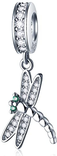 Funkelnd Libelle Anhänger Charms, fit Pandora Frauen Insekt Armband/Halskette, 925 Sterling Silber Dangle Dragonfly CZ Perlen, Weihnachten Geschenke für Schwester/Tante/Gott Tochter/Mutter/Sohn