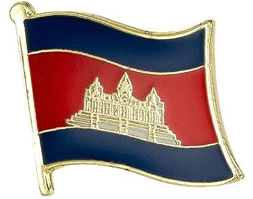 Kambodscha Abzeichen Symbol Anstecknadel, Abzeichen Dekorative Brosche Anstecknadeln Für Kleidung Brosche Schmuck, 1 Stück Kambodscha Flagge Anstecknadel Abzeichen Souvenir Nationale Neuheit Ac