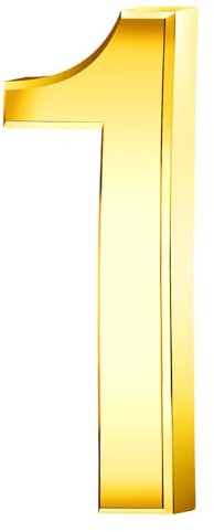 Rumyve 3D Gold Waterproof House Number Self-Adhesive, Mailbox Number Street Address Number for Number 0-9 Floating House Door, Residential Apartment Office Hotel(1)