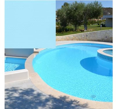 badelaune Poolfolie Schwimmbadfolie gewebeverstärkt 1,5mm stark - Rolle 2,05x25m Hellblau
