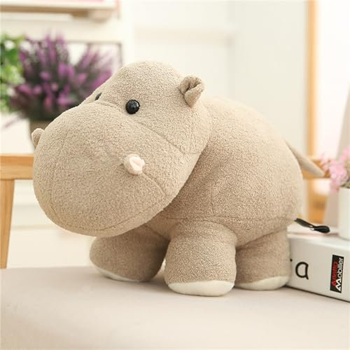 Uixxducc Kuscheltier Kinder Plüschtier Niedlich Elefanten Nilpferd Plüsch Spielzeug Weiche Flauschige Schmusekissen Kinderzimmer Deko Wurfkissen Geschenke (Nilpferd-B,20 cm)