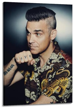 LMJUSNEFNC Poster mit männlicher Sängerin, Robbie Williams, dekoratives Gemälde, Leinwand, Wandposter und Kunstdruck, moderne Familienschlafzimmer-Dekoration, Poster, 30 x 45 cm