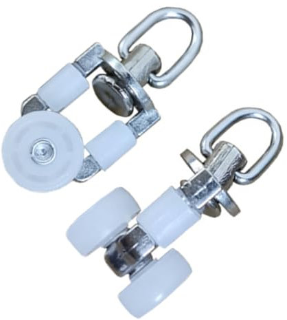 LIFKICH 20pcs Curtain Track Pulley Twin Wheeled Carriers Furniture Sliders Curtain Carrier Roller Wheel Carrier Electric Hook up Wheel for Curtain Track Motorized Window Shades Plastic