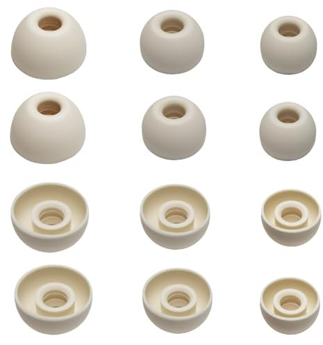Silicone Ear Tips for Beats Studio Buds+/Beats Fit Pro Replacement Earbuds Tips for Beats Earbuds 6 Pairs Ivory White