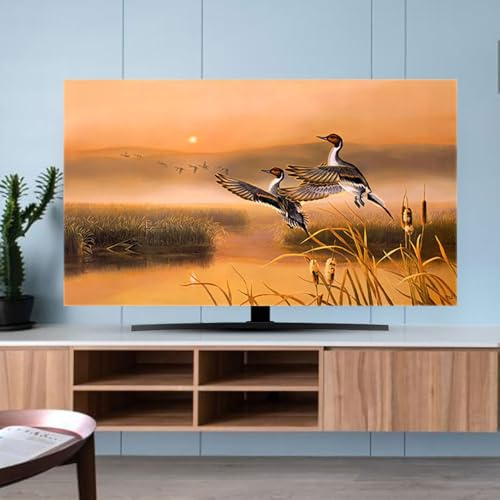 Hixingo TV Schutzhülle für Den, 3D-Tiere Hülle Bezug Staubschutz für Fernsehen Und Monitor TV-Abdeckung, 32 bis 80 Zoll Fernsehschutz Für Zuhause Innenbereich (49-52(118x70cm),Vogel)