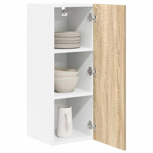 vidaXL Hängeschrank 2 STK. Sonoma-Eiche und Weiß Holzwerkstoff