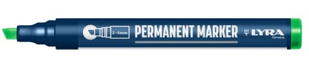 LYRA Permanent Marker grün Keilspitze mittel 2–6mm 1 Stk. | ideal geeignet für professionelle, lichtbeständige Markierungen, schnell trocknende, permanente Tinte