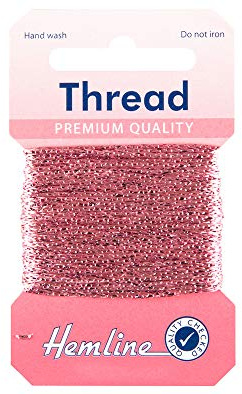 Hemline Glitter Thread 10m – 20% Metallic 80% Viscose Sparkly Extra Strong Yarn for Hand Sewing, Garment Repair, Customization & Craft Projects, DIY, Stitching, Embellishment.