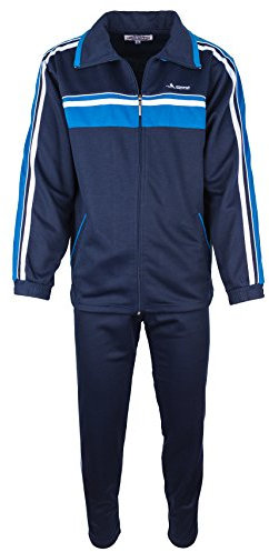 Paris Herren Baumwolle Jogginganzug - Dunkelblau/Bordo, Groesse: XL