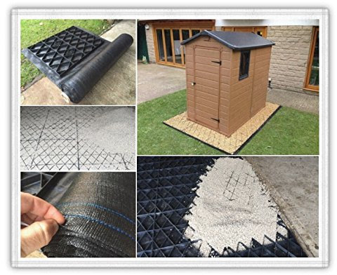 GARDEN SHED BASE GRID 14x6 = FULL ECO KIT 4.3m x 1.85m + HEAVY DUTY MEMBRANE PLASTIC ECO PAVING BASES & DRIVEWAY GRIDS
