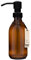 Kuishi Flacon Pompe en Verre ambré avec Pompe en Acier Inoxydable [250 ML, Pompe Noire], Ambré Flacons Rechargeables Marron Idéal pour Le Lavage des Mains, shampooing, après-shampooing (sans BPA)