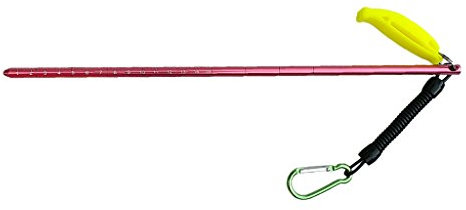 D DOLITY 34cm Aluminium Riffstab Unterwasser Tauchen Zeigestab mit Spiralkabel - Rosa