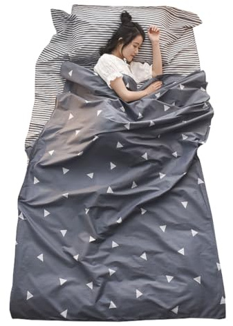 TRIWONDER Cotton Sleeping Bag Liner for Adults Lightweight Travel Sheet & Sleep Sack for Camping, Backpacking, Hostels and Hotels
