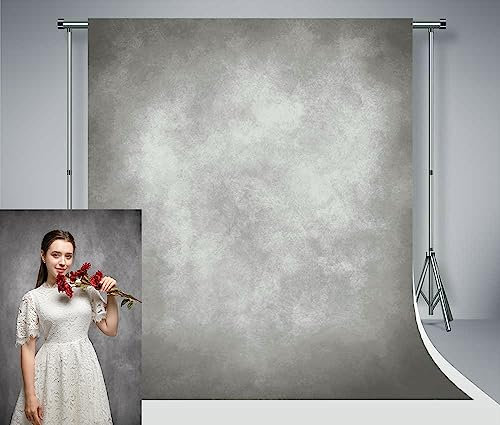 Kate Grauer Hintergrund aus Mikrofaser für Fotografie, 1,5 x 2,2 m, professionell, Retro, abstrakt, grau