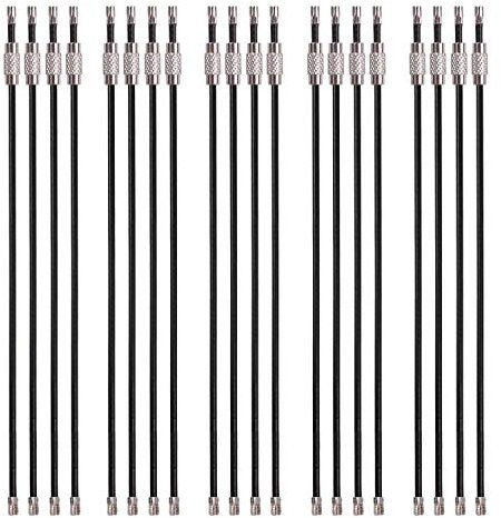 BEYEE Schlüsselanhänger aus farbigem Nylon-beschichtetem Edelstahl, 16,3 cm (6,3 Zoll) Flugzeug-Schlüsselanhänger-Schlaufen zum Aufhängen von Gepäckanhängern oder ID-Tags., Schwarz