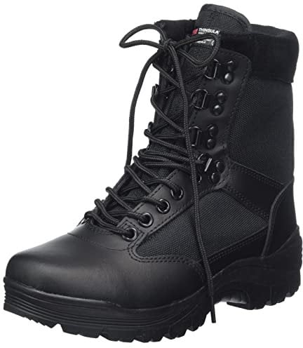 Mil-Tec Tactical Boot mit YKK® Zipper • Militärstiefel Herren • Als Outdoor Boot, Arbeitsstiefel, Wanderstiefel, Einsatzstiefel • Atmungsaktiv & angenehmer Komfort • Schwarz, Größe: EU 37