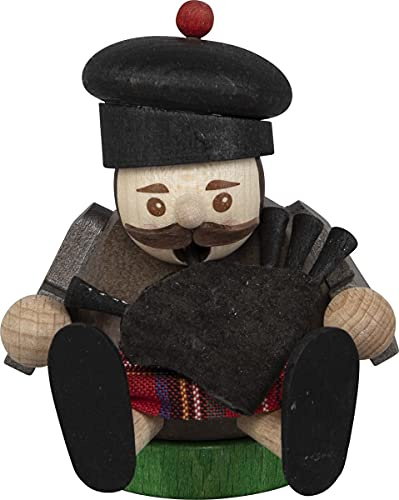 SAICO Mini Rauchfigur/Räucherfigur - Schotte sitzend - Höhe: 8cm - Made in Germany