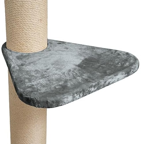 HAPPYPET Universal XL Liegeplatz für Kratzbaum 55 cm - Stabile Liegefläche, 600g Plüsch überzogen, Zubehör Ersatz für Katzenkratzbäume, belastbar bis 15 kg, Grau