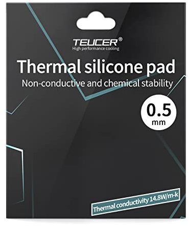 PEPOYO AI Pad Thermique 14,8 W/MK, 120x120x0.5mm,Thermal Pad en Silicone pour dissipateur Thermique/GPU/CPU/LED (0.5mm)