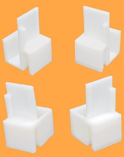 3DEFRANCE Lot de 4 Guides pour Porte Coulissante Placard Form/Optimum - Entièrement biodégradables - Matériau de qualité supérieure - Fabriqués en France