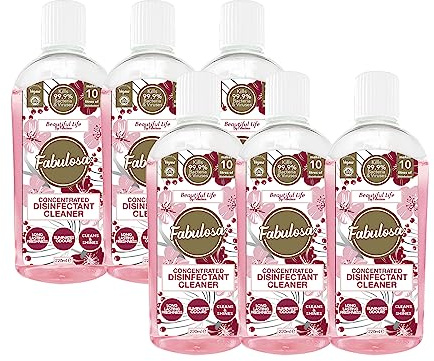 Fabulosa 4 in 1 Concentrated Antibacterial Disinfectant All Purpose Cleaner, 220ml, 6 pack, Beautiful Life