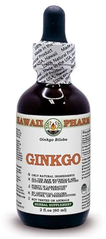 Hawaii Pharm Europe Ginkgo (Ginkgo Biloba) Powdered Leaf Alcohol-Free Liquid Extract Glycerite 60 ml