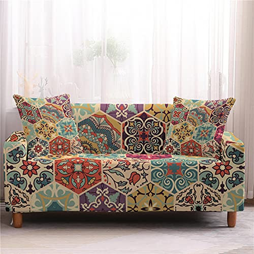 Sofa Überzug Lila Türkis Sofabezug Stretch Elasthan Couch überzug Abnehmbare Waschbar Sofa Cover Anti Rutsch Sofaschoner Moderne Couchbezug Universal Sofahusse 4 Sitzer