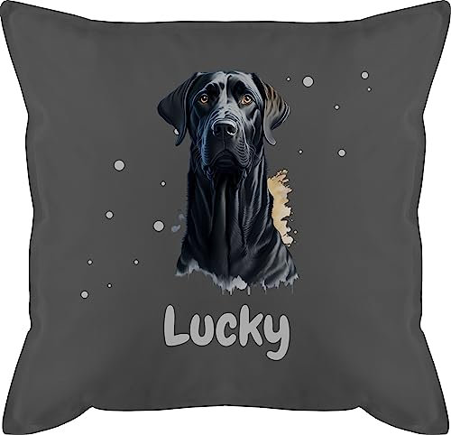 Kissen 50x50 - Hunde - Labrador - Hundebesitzern Geschenk - 50 x 50 cm - Grau - kissenhülle Hund Hundebesitzer schwarzer Kissen, Kissen+hundemotiv hundemotiv personalisierte Hunden Hunde.