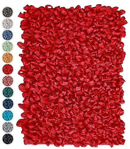 Lashuma Bad Teppich für Luxus an den Füßen Farbe: Rot, Bathroom Mat 50x70 cm