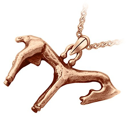 GWG Jewellery Pendente per Collana Placcato in Oro Rosa 18K Cavallo Celtico Ispirato ad Antichi Manufatti Francesi in Confezione Regalo per Donne
