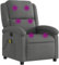 vidaXL Fauteuil de Massage Inclinable, Chaise de Relaxation avec Dossier et Repose-Pied, Siège Inclinable, Fauteuil TV, Moderne, Gris Foncé Tissu