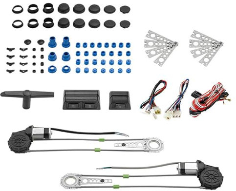 Shkalacar Kit di Conversione Universale per Alzacristalli Elettrici con Interruttori, Cablaggio e Hardware per Pick-up a 2 Porte, SUV, Camion, furgoni, Automobili, Kit di conversione Interruttore