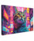 MuchoWow© Impression sur Toile Decoration Murale Peinture 60x40 cm Tableaux Decoratifs Muraux Déco Chambre Tableau Salon Graffiti - Chat - Pop art - Chine - Néon - Banksy