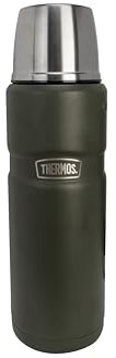 THERMOS Bouteille isotherme KING, Acier inoxydable, Vert Army, 0.47L