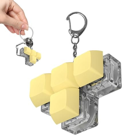 Fidget Keyring Keyboard Fidget Toy | Keyboard Clicker Fidget Keychain | 4 Buttons Finger Clicker Glowing Mechanical Keyboard Fidget Toys | Finger Keychain Toy | Glowing Mechanical Keyboard Toy