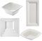 G.M. DISTRIBUZIONE 50 Piatti Rettangolari Bianchi in Polpa di Cellulosa 25x13 cm, Ideale per Cibi Caldi e Freddi, Piatti Imperameabili Usa e Getta Adatti al Microonde, Biodegradabili e Compostabili