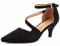 Greatonu Womens Court Shoes D'Orsay Ankle Strap Low Kitten Heel Dress Pumps Wedding Bridal Black 1 UK 6.5