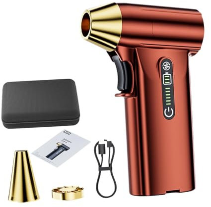 Fonowx Ventilador portátil Mini Ventilador de turbina Ventilador seco Ventilador Personal para Acampar Viajes Coche, Rojo