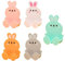 Imtrub Cartoon Rabbits Socket Hook - Cute Wall Hangers Without Nails | 5X Wall Decor Hook Wall Plug Holder for Coat Key Bag Hat Bathroom Robe Towel